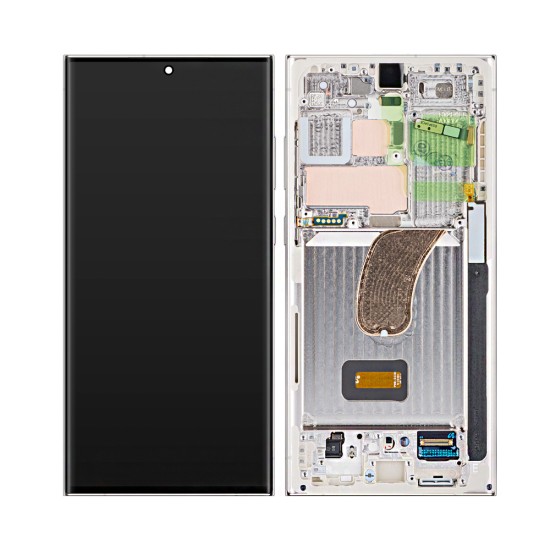 Touch+Display Com Frame Samsung Galaxy S23 Ultra 5g/S918 6,8" Service Pack (GH82-30465B/30466B) Creme